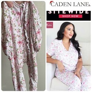 Caden Lane Women's Pink Floral Pajama Set matching Mommy and Me set